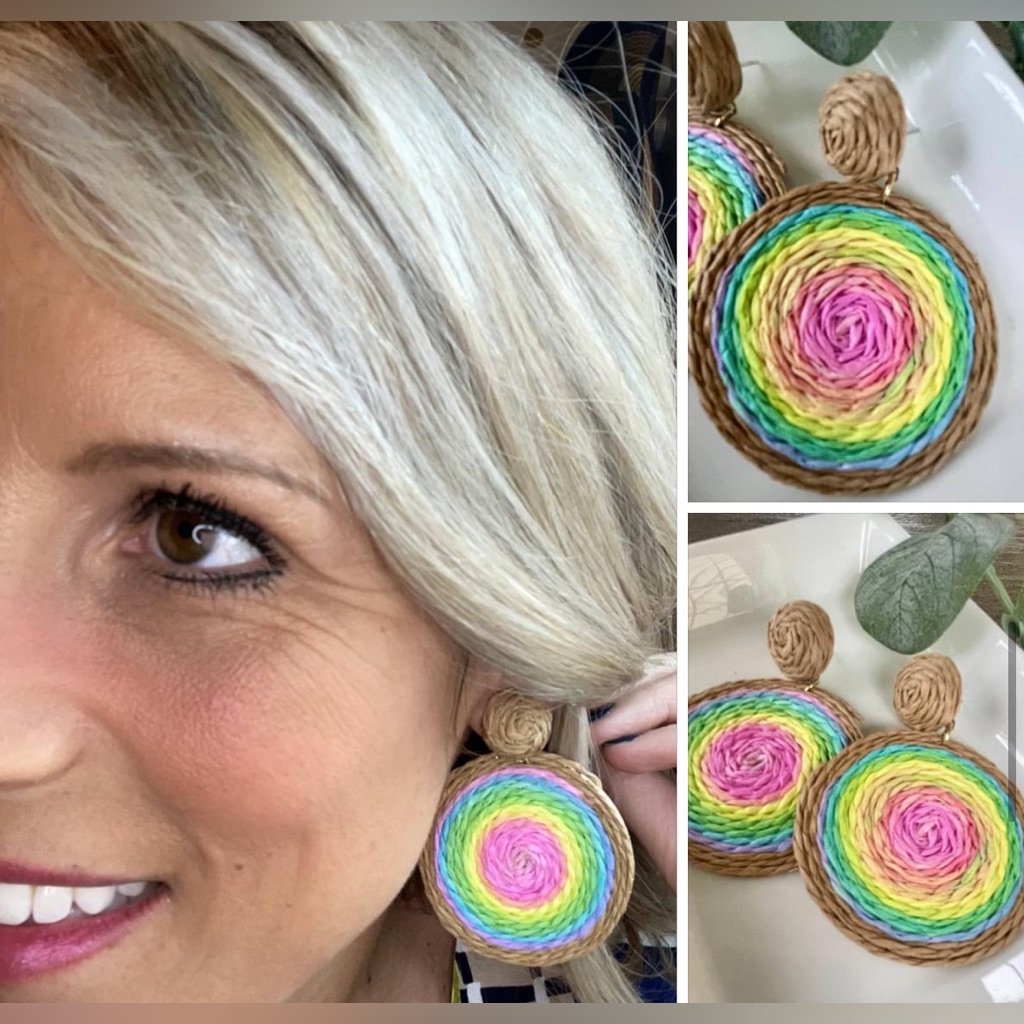 New In Box Rattan Earrings